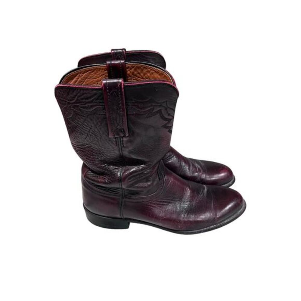 Lucchese 2000 Mens Western Boots Cherry Leather Cowboy USA 10D T0083C2